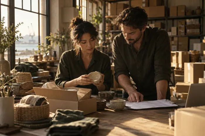 People working together in a small business